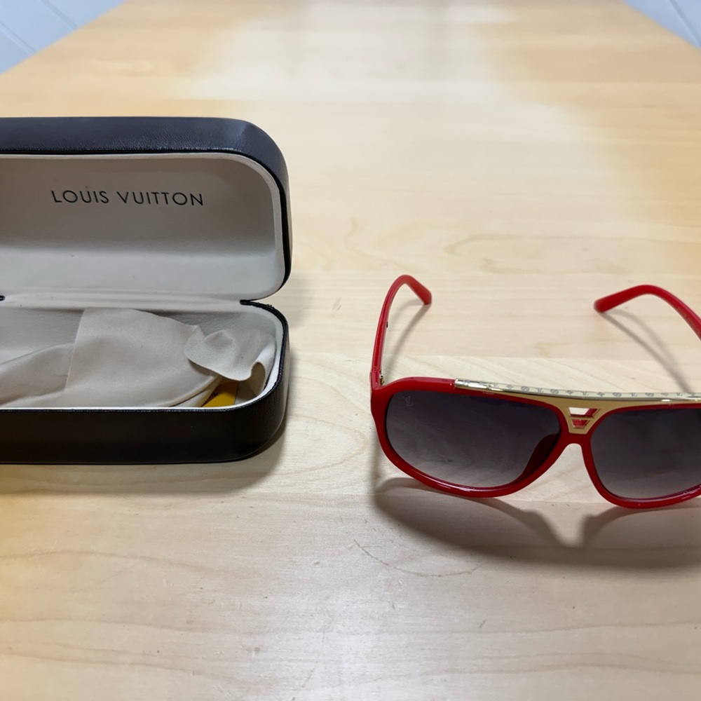 Louis Vuitton Red and Gold Sunglasses